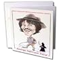 Londons Times Funny Panel Hollywood Cartoons - George Harrison Ford - Greeting Cards-6 Greeting Cards with envelopes