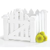 White Wood Picket Fence Planter For Home Decor,Wedding Decor