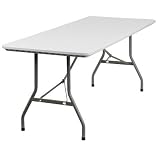 Flash Furniture RB-3072-GG 30-Inch Width by 72-Inch Length Granite Plastic Folding Table, Gray/White