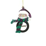 Anaheim Ducks Nhl Striped Acrylic Snowman Ornament (3)"