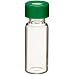 Wheaton W225150-0207 Borosilicate Glass 1.8mL Vial with 0.005 Red PTFE/0.035 Silicone Lined 9mm ABC Screw Cap, Green (Case of 100)