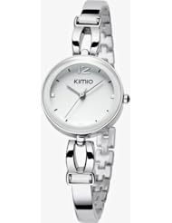KIMIO K466L Fashion Ladies Quartz Bracelet Wrist Watch Daily Waterproof Stainless Steel White
