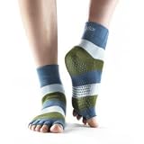 ToeSoxHalfToeToeSocks,Green/BlueStripe,Medium