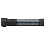 Hybrid Solar LED Flashlight with Battery Backup 120 Lumens Black