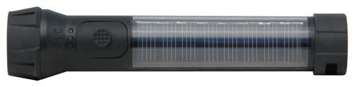 Hybrid Solar LED Flashlight with Battery Backup 120 Lumens Black