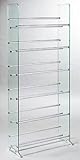 IMAGE OF Glass CD/DVD Rack (Brushed Silver/Clear Glass) (55.25