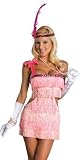 Sexy 20s Pink Flapper Fringe Dress Halloween Costume
