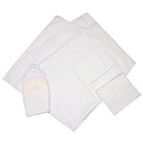 【クリックで詳細表示】浴用ガーゼ10点セット 白無地： ベビー＆マタニティ