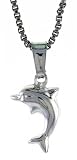 Sterling Silver Teeny Dolphin Pendant, Made in Italy. 3/8 in. (10mm) Tall