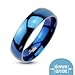 Jinique STR-0106 6mm Stainless Steel Mirror Polished Blue IP Dome Wedding Band Ring Sz 5-13 (11)
