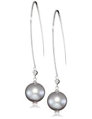 Ivanka Trump "Soho Bead" Drop Wire Grey Pearl and Diamond Earrings