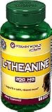 Vitamin World L-Theanine 200mg, 60 Capsules