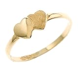 10K Yellow Gold Double Heart Children's Ring