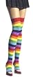 Rainbow Striped Lycra Acrylic Thigh Highs
