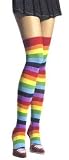 Rainbow Striped Lycra Acrylic Thigh Highs - In Stock, Ready to Ship!