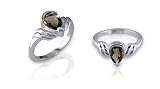 Pear Cut Smoky Quartz Ring Sterling Silver