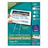 Avery Ground Stake Sign Kit, White 24in x 18in,  1 Sign Per Package