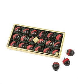 Marzipan Strawberries Dipped in Rich Dark Chocolate