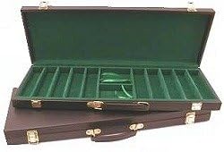 Black Vinyl Poker Chip Case - Fits up to 500 Chips!