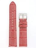 Ladies Watch Band Crocodile Grain Pink Glossy Built-In Spring Bars