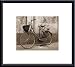 Bicycle with Wicker Basket by Francisco Fernandez 7.75X9.75 Framed with Black Metal Frame
