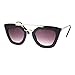 Evebright Womens Squared Double Metal Bridge Thick Plastic Cat Eye Sunglasses Black
