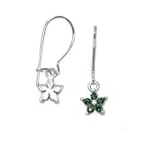 Childrens Flower Earrings Made with SWAROVSKI ELEMENTS Crystal Emerald Green Sterling Silver