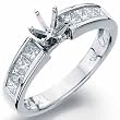 14K White Gold Breathtaking Diamond Engagement Ring, Semi Mount Setting