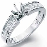 14K White Gold Breathtaking Diamond Engagement Ring, Semi Mount Setting