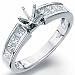 14K White Gold Breathtaking Diamond Engagement Ring, Semi Mount Setting
