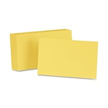 Oxford Unruled Index Cards, 5 x 8 Inches, Canary, 100 per Pack (7520-CAN)