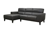 Baxton Studio Jocelyn Black Leather Sofa Sectional