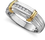 1/8 ctw. Men's Gold and Diamond Trio Band