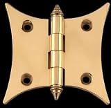 Door Hinges Bright Solid Brass, Butterfly Hinge 3 x 3 Brass RSF Decorator Finials