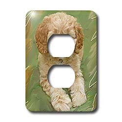 Dogs Poodle - Miniature Poodle Puppy - Light Switch Covers - 2 plug outlet cover