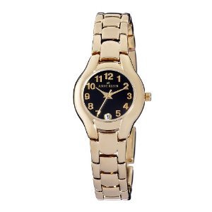 AK Anne Klein Women's 106776BKGB Gold-Tone Round Easy to Read Dial Watch