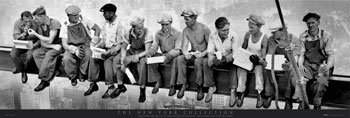 New York Men on Girder Art Poster Print, 36x12