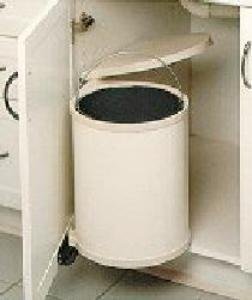 14 Liter Round Pivot Out Container White