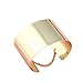 A Pair of Chic Golden Punk Style Wide Cuff Wristband Bracelet