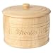 T&G Heritage Hand Carved Biscuit Barrel with Lid in Natural Hevea Wood with Removable Liner