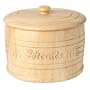 T&G Heritage Hand Carved Biscuit Barrel with Lid in Natural Hevea Wood with Removable Liner