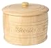 T&G heritage range round biscuit barrel in hand carved hevea with liner and silicon seal lid.10308.