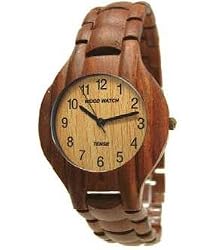 Tense Bamboo Dark Solid Unisex Wood Bracelet Watch G8010S