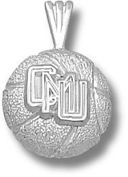 Central Michigan Chippewas CMU Basketball Pendant - Sterling Silver Jewelry