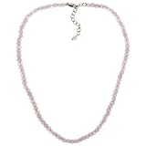 14k Yellow Gold Filled 4mm Faceted Rose Quartz Bead Necklace, 16