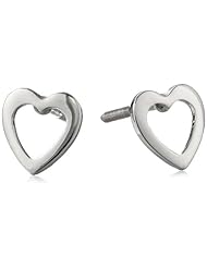 Sterling Silver Childrens Polished Open Heart Earrings