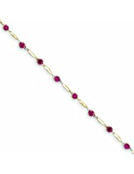 Genuine 14K Yellow Gold Diamond And Ruby Bracelet 3 Grams Of Gold 100% Satisfaction Guaranteed.