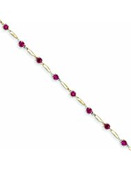 2.3 Carat 14K Gold Diamond and Ruby Bracelet