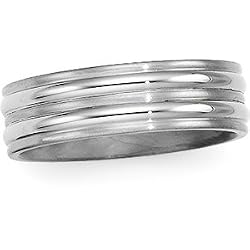 Size 7 - 7mm Titanium Wedding Band Ring Comfort-Fit Band