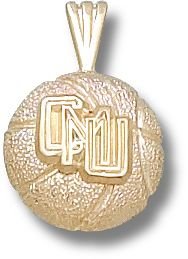 Central Michigan Chippewas CMU Basketball Pendant - 14KT Gold Jewelry